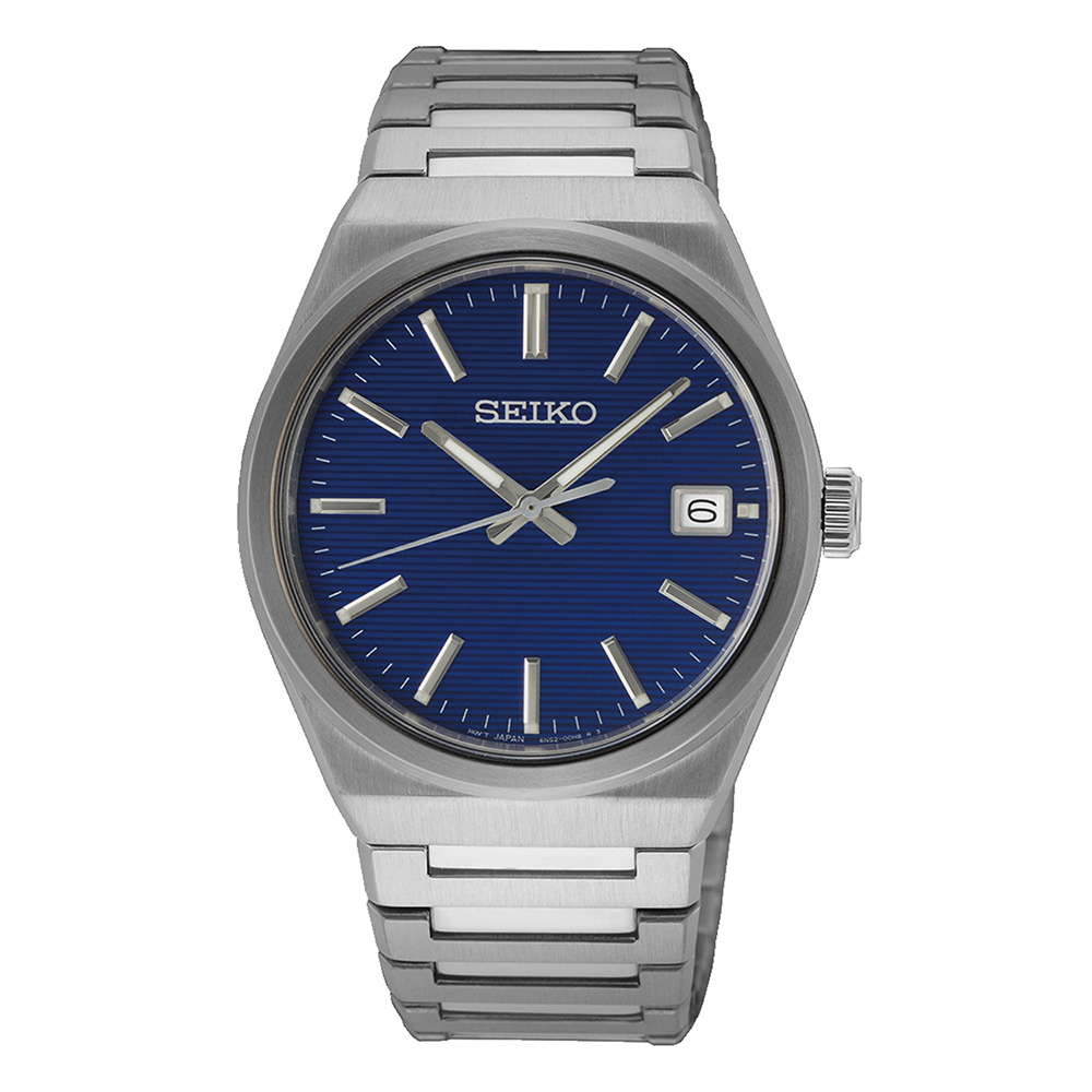 Seiko Essential Time SUR555P1 Quartz Ανοξείδωτο ατσάλι Μπρασελέ Μπλε χρώμα καντράν