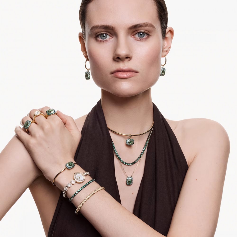 Swarovski Σκουλαρίκια σταγόνα Sublima 5752890 Επιχρυσωμένα με κίτρινο χρυσό