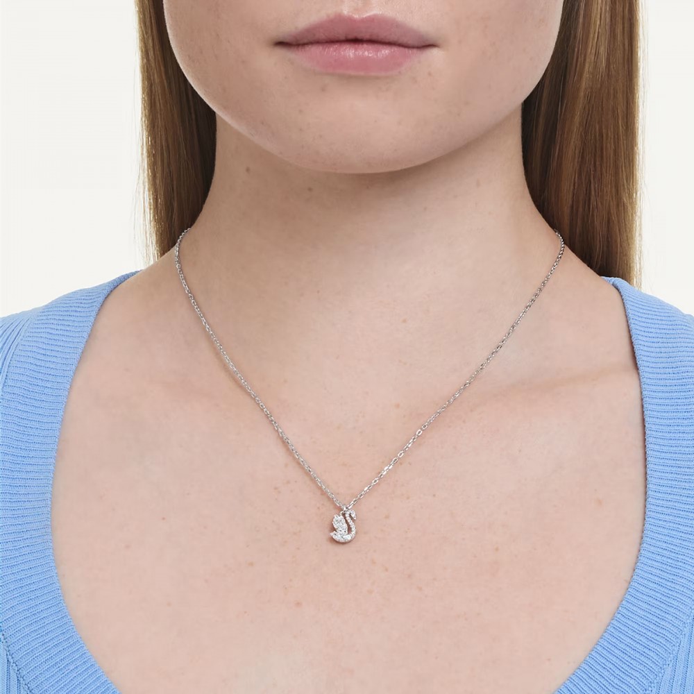 Swarovski Κολιέ Swan 5754347 Επιροδιωμένο