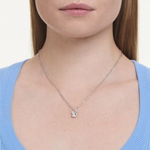 Swarovski Κολιέ Swan 5754347 Επιροδιωμένο