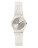 Swatch Silver Glistar Too LK343E Quartz Πλαστικό πλαίσιο Λευκό καουτσούκ λουρί Γκρί Χρώμα καντράν