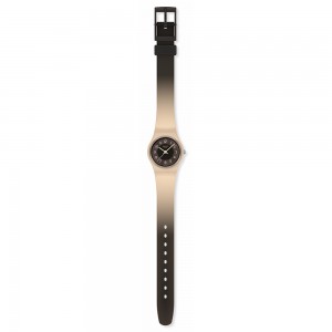 Swatch Espresso Charm LT104 Quartz Plastic case Brown rubber strap Brown colour dial