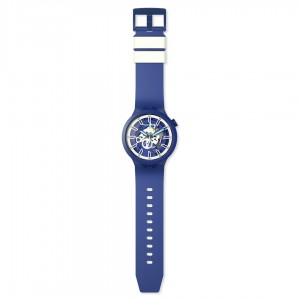 Swatch Is Watch Blue SB01N102 Quartz Plastic case Blue rubber strap Blue color dial