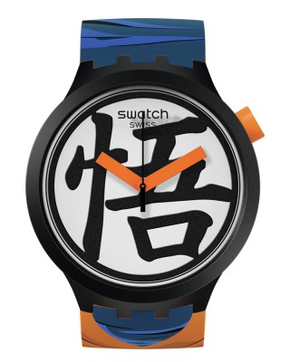 Swatch Goku SB01Z101 Quartz Πλαστικό πλαίσιο Καουτσούκ λουρί Λευκό χρώμα καντράν