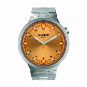 Swatch Amber Sheen SB07S103G Quartz Stainless steel Bracelet Orange color dial
