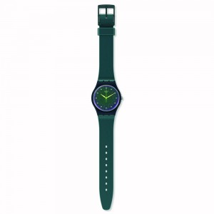 Swatch Dreaming Of Gamstones SO28N117 Quartz Biologic case Blue rubber strap Green colour dial