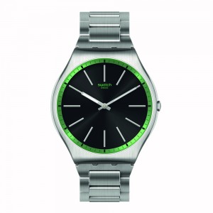 Swatch Green Graphite SS07S128G Quartz Stainless steel Bracelet Black-Green color dial