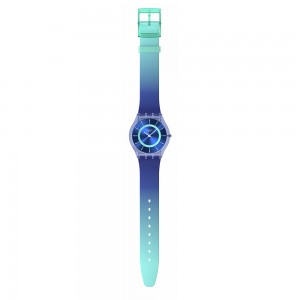Swatch Jammy Grape Dream SS08I100 Quartz Biologic case Blue rubber strap Blue color dial