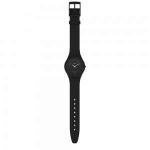 Swatch Carisia Negra SS09B100 Quartz Bioceramic Black silicone strap Black color dial