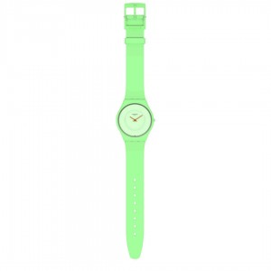 Swatch Carisia Verde SS09G101 Quartz Bioceramic Green silicone strap Green color dial