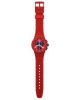 Swatch Primarily Red SUSR407 Quartz χρονογράφος Πλαστική κάσα Κόκκινο καουτσούκ λουρί Κόκκινο χρώμα καντράν Ταχύμετρο