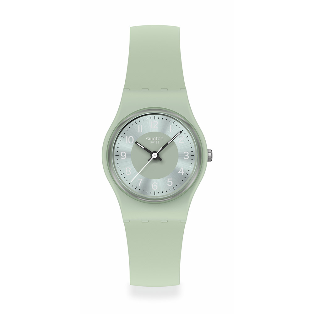 Swatch Serenity Of Sage LG131 Quartz Πλαστικό πλαίσιο Πράσινο καουτσούκ λουρί Πράσινο χρώμα καντράν