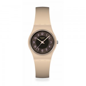 Swatch Espresso Charm LT104 Quartz Plastic case Brown rubber strap Brown colour dial