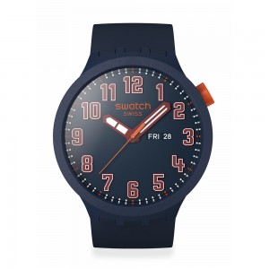 Swatch Essentially Confident SB01S700 Quartz Plastic case Blue rubber strap Blue colour dial