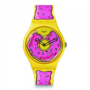 Swatch Seconds Of Sweetness SO29Z134 Quartz Biologic case Pink-Yellow rubber strap Pink-Yellow colour dial