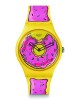 Swatch Seconds Of Sweetness SO29Z134 Quartz Βιολογικό πλαίσιο Ροζ-Κίτρινο καουτσούκ λουρί Ροζ-Κίτρινο χρώμα καντράν