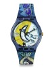 Swatch Chagall's Blue Circus SUOZ365 Quartz Πλαστικό πλαίσιο Μπλε καουτσούκ λουρί Λευκό χρώμα καντράν