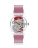 Swatch Clearly Red Striped GE292 Quartz Πλαστικό πλαίσιο Κόκκινο καουτσούκ λουρί 