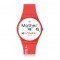Swatch All About Mom GZ713 Quartz Plastic case Red rubber strap White color dial