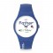 Swatch All About Dad SO29Z704 Quartz Βιολογικό πλαίσιο Μπλε καουτσούκ λουρί Λευκό χρώμα καντράν