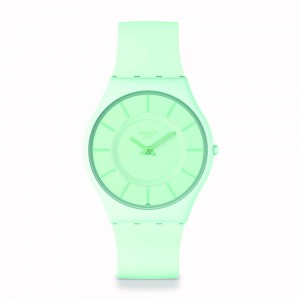 Swatch Turquoise Lightly SS08G107 Quartz Biologic case Turquoise rubber strap Turquoise color dial