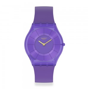 Swatch Purple Time SS08V103 Quartz Biologic case Purple biologic strap Purple color dial