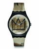 Swatch Untitled By JM Basquiat SUOZ355 Quartz Πλαστικό πλαίσιο Μπεζ καουτσούκ λουρί Μπεζ χρώμα καντράν