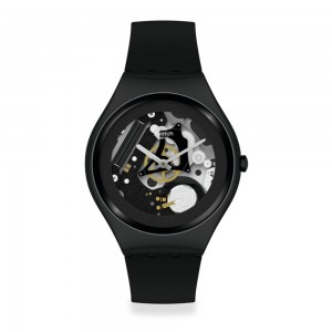 Swatch Skin Beauty is Inside SYXB105 Quartz Stainless steel Black rubber strap Black color dial