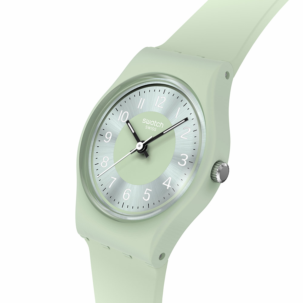 Swatch Serenity Of Sage LG131 Quartz Πλαστικό πλαίσιο Πράσινο καουτσούκ λουρί Πράσινο χρώμα καντράν