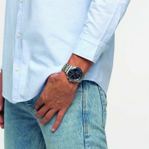 Swatch Cobalt Lagoon YVS496G Quartz chronograph Stainless steel Bracelet Blue color dial