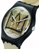 Swatch Untitled By JM Basquiat SUOZ355 Quartz Πλαστικό πλαίσιο Μπεζ καουτσούκ λουρί Μπεζ χρώμα καντράν