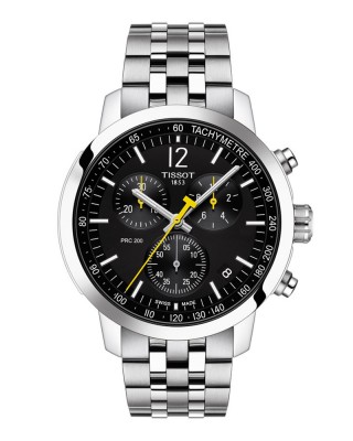 Tissot PRC 200 Chronograph T114.417.11.057.00 Quartz χρονογράφος  Ανοξείδωτο ατσάλι Μπρασελέ Μαύρο καντράν