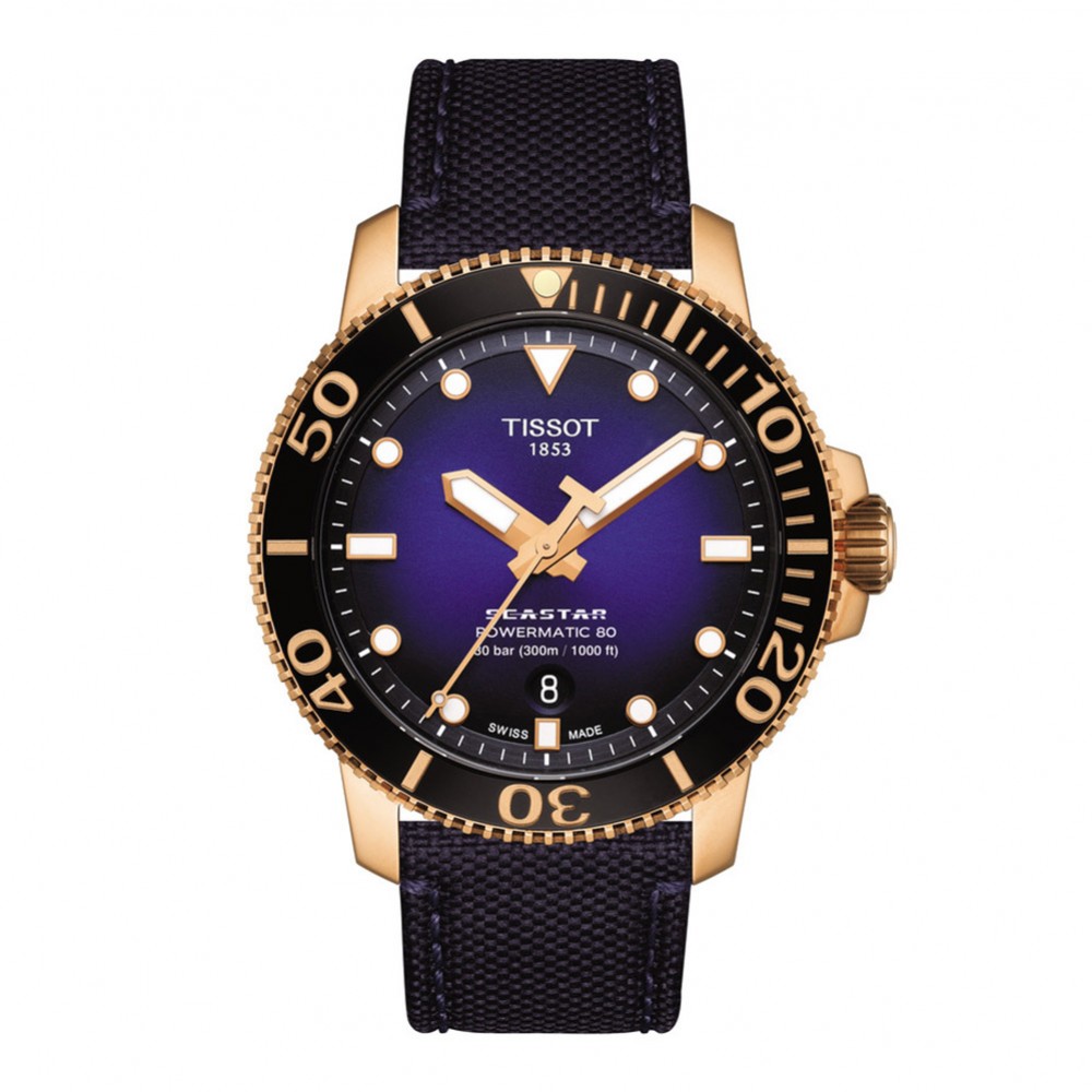 Tissot Seastar 1000 Powermatic 80 T120.407.37.041.00 Ανοξείδωτο ατσάλι Υφασμάτινο λουρί Κεραμική στεφάνη Μπλε χρώμα καντράν Καταδυτικό
