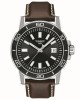 Tissot Supersport Gent T125.610.16.051.00 Quartz Ανοξείδωτο ατσάλι Καφέ δερμάτινο λουρί Στεφάνη αλουμινίου Μαύρο χρώμα καντράν 