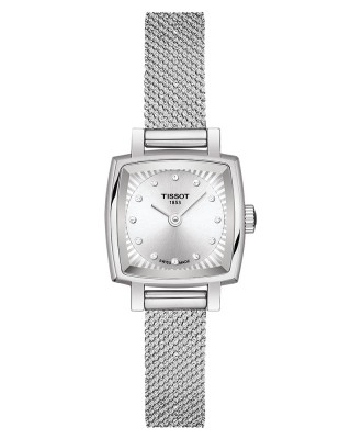 Tissot Lovely Square T058.109.11.036.00 Quartz Ανοξείδωτο ατσάλι Μπρασελέ milanese Ασημί χρώμα καντράν Διαμάντια