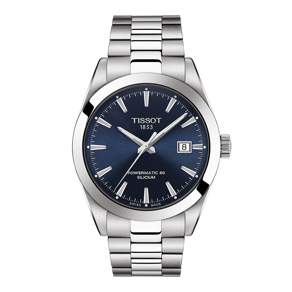 Tissot Gentleman Powermatic 80 silicium T127.407.11.041.00 Ανοξείδωτο ατσάλι Μπρασελέ Μπλε χρώμα καντράν