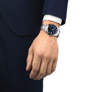Tissot Gentleman Powermatic 80 silicium T127.407.11.041.00 Ανοξείδωτο ατσάλι Μπρασελέ Μπλε χρώμα καντράν