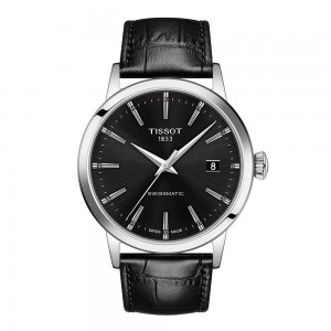Tissot Classic Dream Swissmatic T129.407.16.051.00 Stainless steel Black leather strap Black color dial