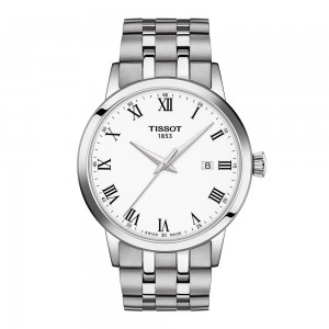 Tissot Classic Dream T129.410.11.013.00 Quartz Ανοξείδωτο ατσάλι Μπρασελέ Λατινική αρίθμηση Λευκό Καντράν