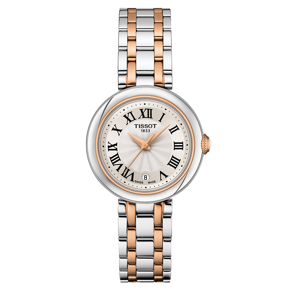 Tissot Bellissima Automatic T126.207.22.013.00 Διμεταλλικό ανοξείδωτο ατσάλι Μπρασελέ Επιχρυσωμένη στεφάνη Λευκό χρώμα Καντράν Λατινική αρίθμηση 