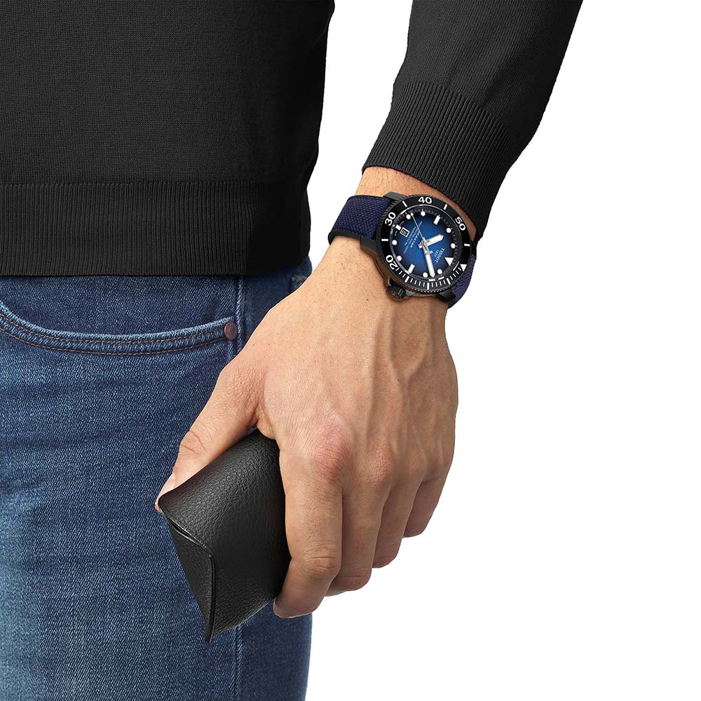 Tissot Seastar 2000 Profesional Powermatic 80 T120.607.37.041.00 Ανοξείδωτο ατσάλι Μπλε καουτσούκ λουρί Κεραμική στεφάνη Μπλε χρώμα καντράν Καταδυτικό