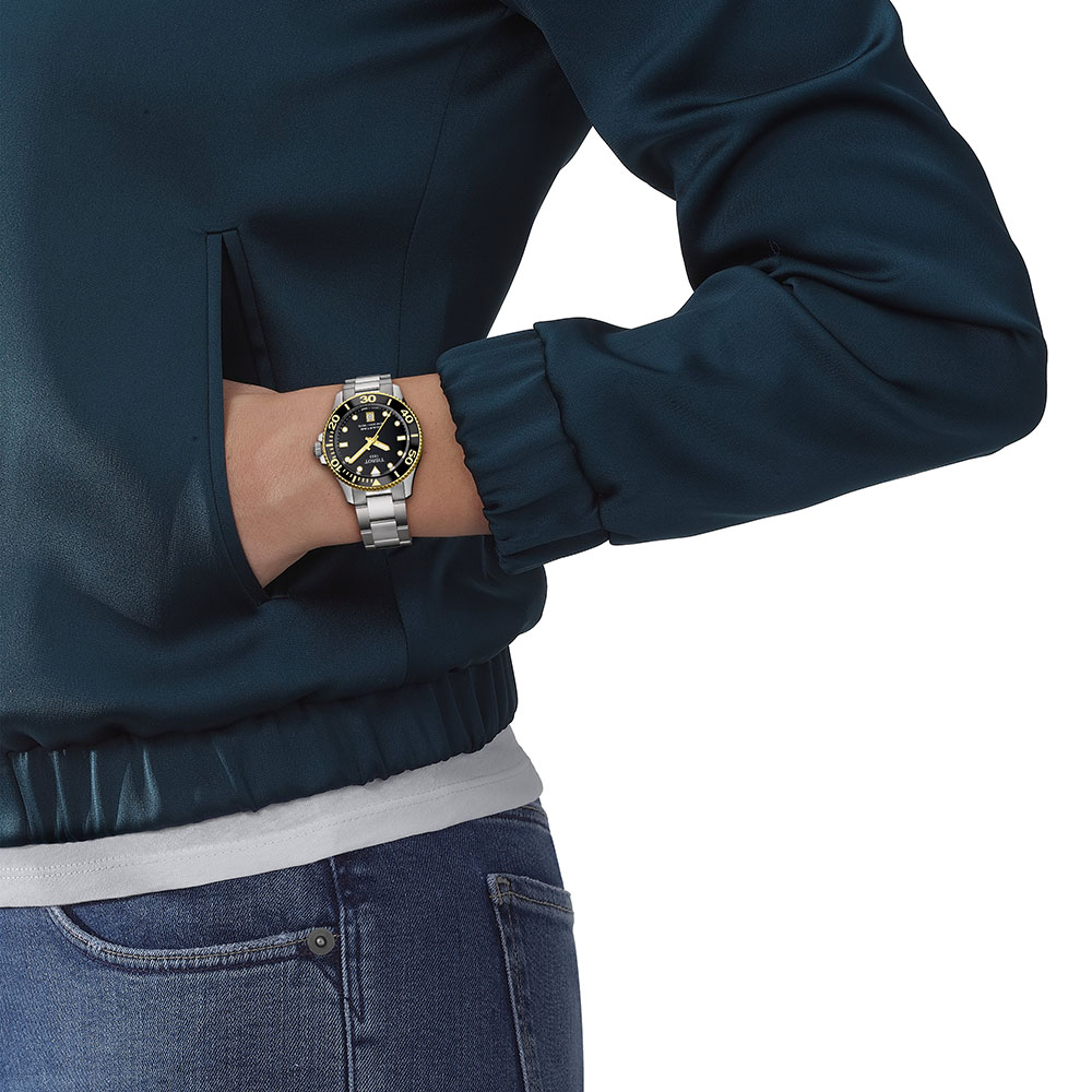 Tissot Seastar 1000 36MM T120.210.21.051.00 Quartz Ανοξείδωτο ατσάλι Μπρασελέ Μαύρο χρώμα καντράν Κεραμική στεφάνη Καταδυτικό