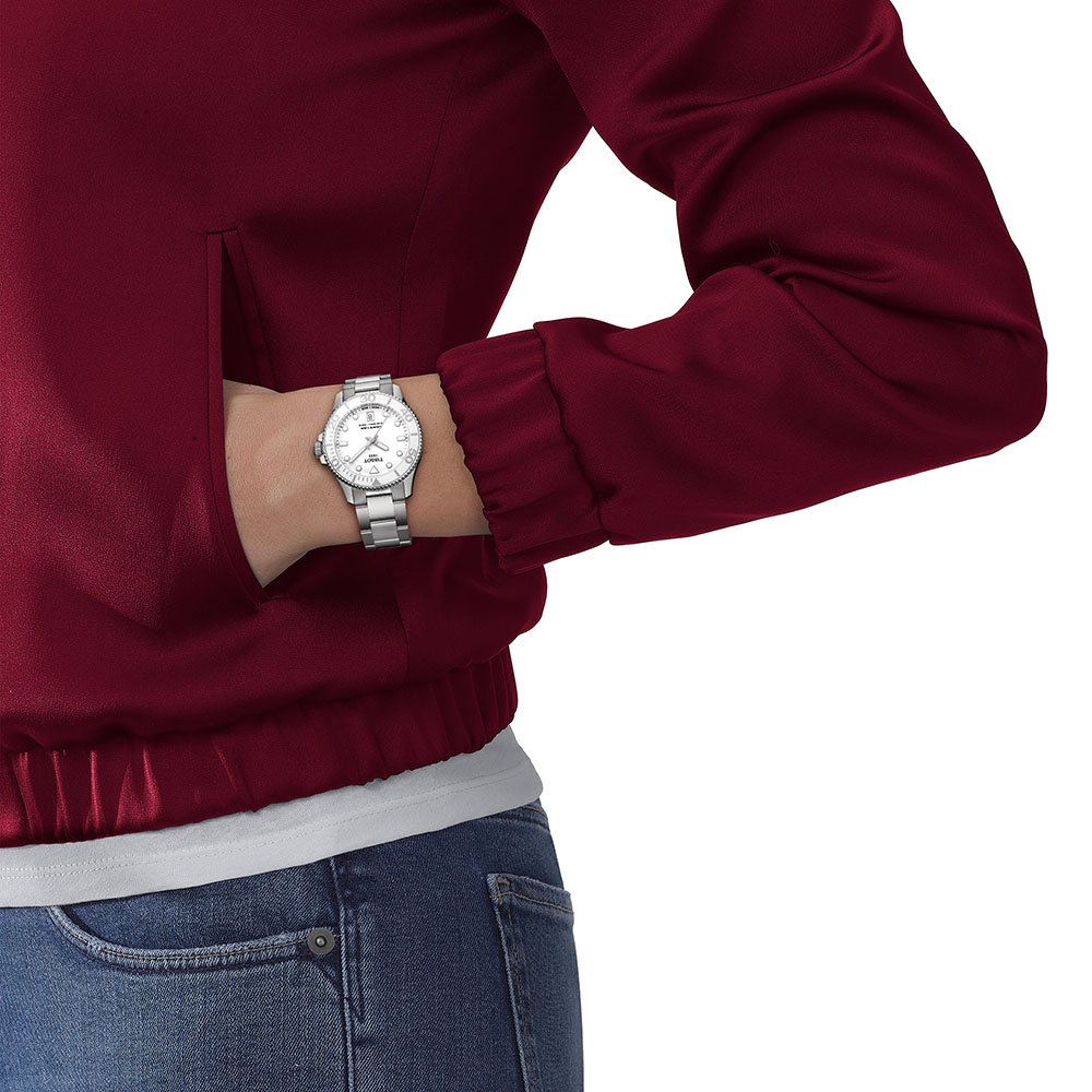 Tissot Seastar 1000 36MM T120.210.11.011.00 Quartz Ανοξείδωτο ατσάλι Μπρασελέ Κεραμική στεφάνη Λευκό χρώμα καντράν Καταδυτικό