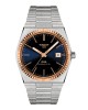 Tissot Prx Powermatic 80 18K Gold Bezel T931.407.41.041.00 Ανοξείδωτο ατσάλι Μπρασελέ Μπλε-Μαύρο χρώμα καντράν