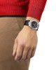 Tissot Prx Powermatic 80 T137.407.16.051.00 Ανοξείδωτο ατσάλι Μαύρο δερμάτινο λουρί Μαύρο χρώμα καντράν