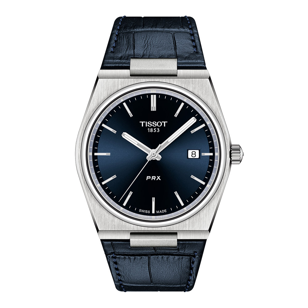 Tissot Prx T137.410.16.041.00 Quartz Ανοξείδωτο ατσάλι Μπλε δερμάτινο λουρί Μπλε χρώμα καντράν