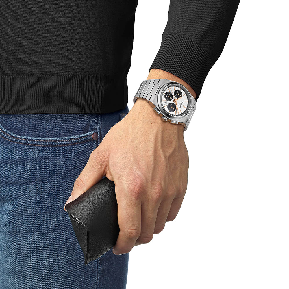 Tissot Prx Automatic Chronograph T137.427.11.011.00 Ανοξείδωτο ατσάλι Μπρασελέ Λευκό χρώμα καντράν