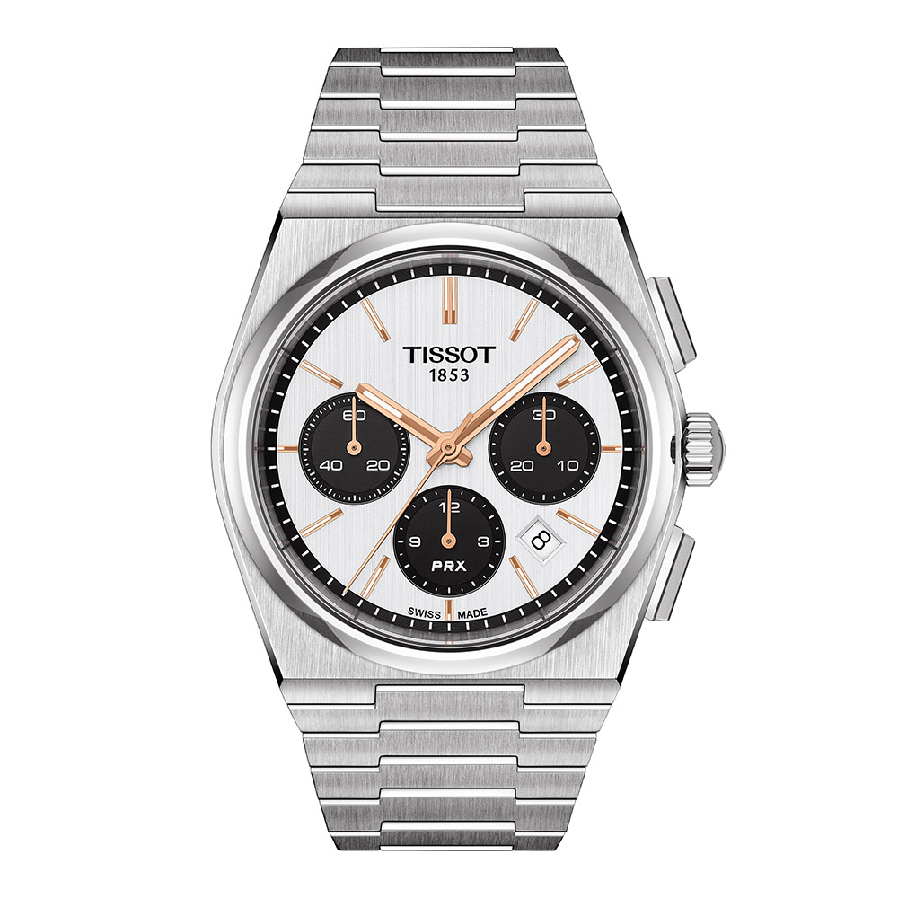 Tissot Prx Automatic Chronograph T137.427.11.011.00 Ανοξείδωτο ατσάλι Μπρασελέ Λευκό χρώμα καντράν