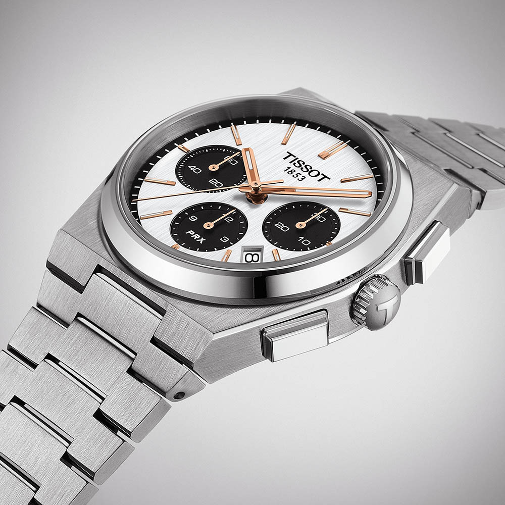 Tissot Prx Automatic Chronograph T137.427.11.011.00 Ανοξείδωτο ατσάλι Μπρασελέ Λευκό χρώμα καντράν