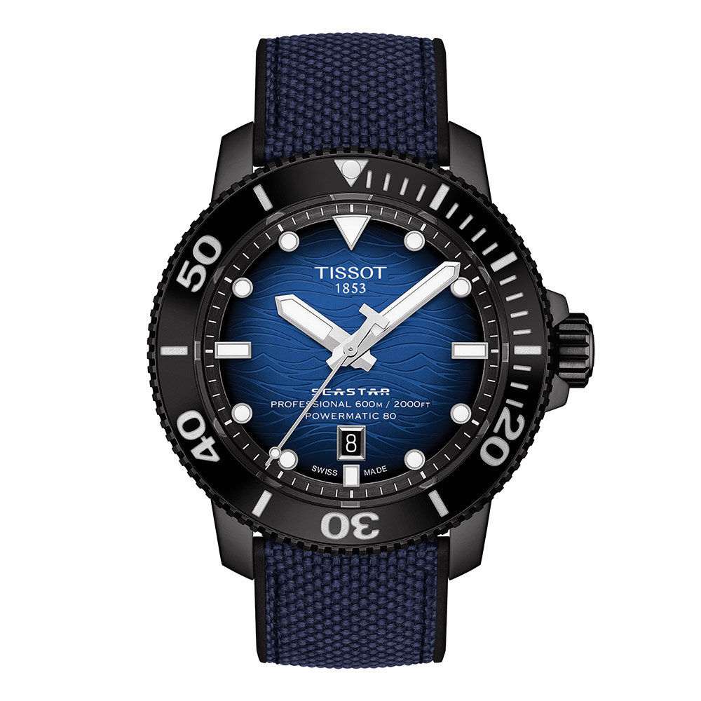 Tissot Seastar 2000 Profesional Powermatic 80 T120.607.37.041.00 Ανοξείδωτο ατσάλι Μπλε καουτσούκ λουρί Κεραμική στεφάνη Μπλε χρώμα καντράν Καταδυτικό